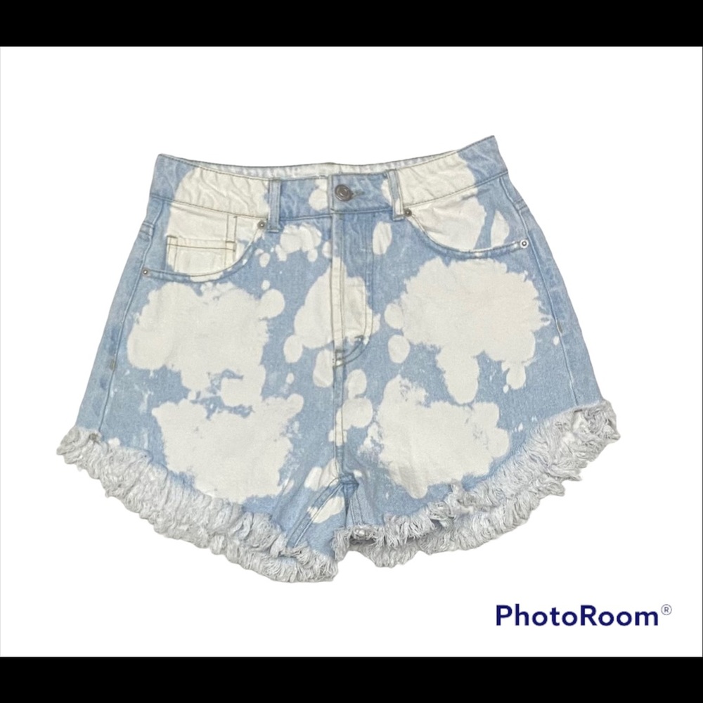 Wild Fable Womens Sz 00 High Rise Shorts Light Bleach Wash Frayed Hem Cotton